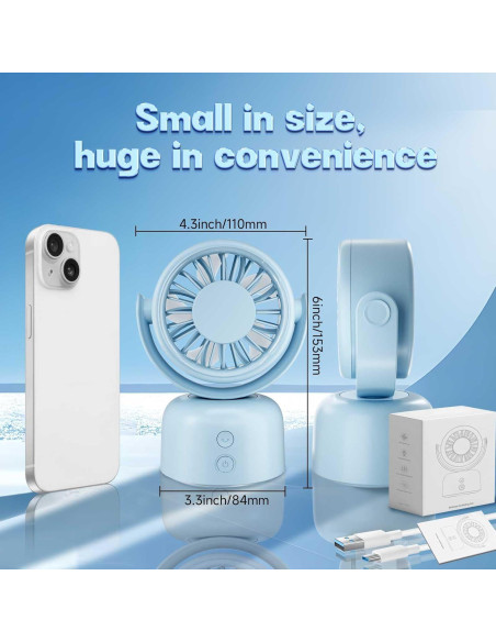 Ventilador de Mesa Motomate Azul 5" Portátil 3 Velocidades Ventilador de Mesa Motomate Azul 5" Portátil 3 Velocidades