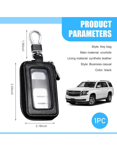 Cubierta de Llave de Coche Downhill DOWYSK3002BL-1PC, PU Negro