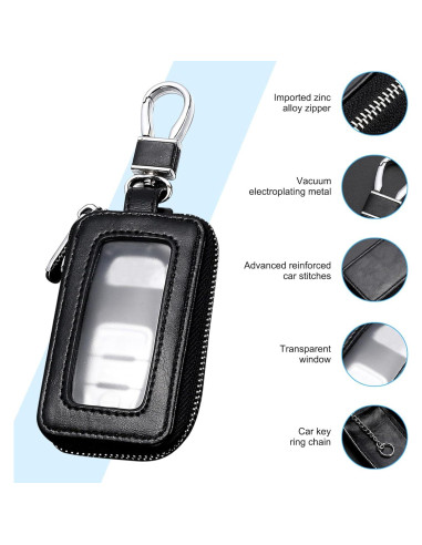 Cubierta de Llave de Coche Downhill DOWYSK3002BL-1PC, PU Negro