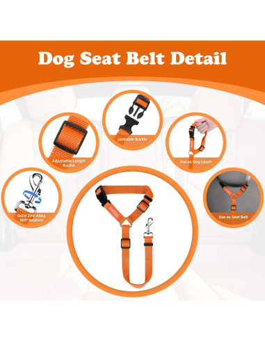 Cinturón de Seguridad Ajustable para Mascotas BWOGUE 2.5cm