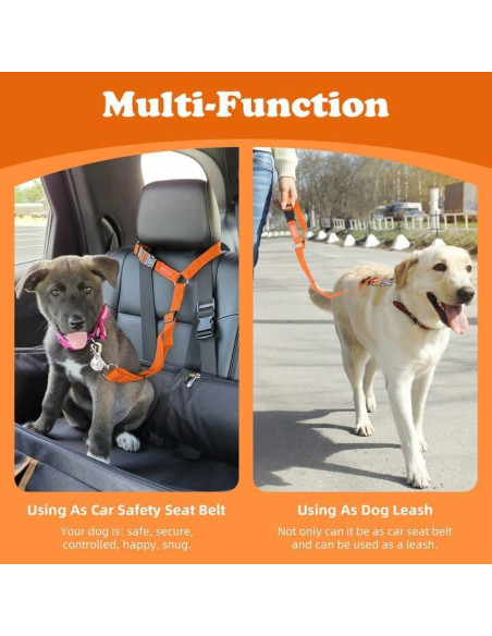 Cinturón de Seguridad Ajustable para Mascotas BWOGUE 2.5cm Cinturón de Seguridad Ajustable para Mascotas BWOGUE 2.5cm