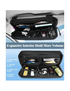 Organizador de Visera de Coche DEEPLITE Nylon 32.5x17.5cm 2