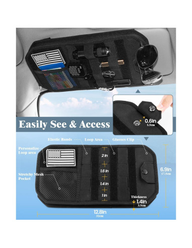 Organizador de Visera de Coche DEEPLITE Nylon 32.5x17.5cm