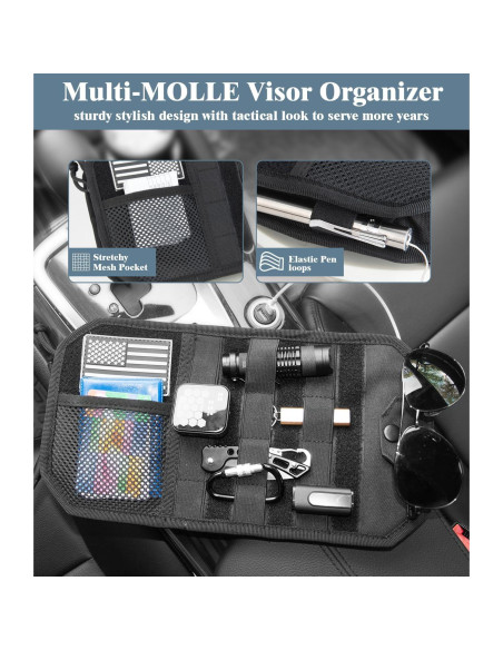 Organizador de Visera de Coche DEEPLITE Nylon 32.5x17.5cm Organizador de Visera de Coche DEEPLITE Nylon 32.5x17.5cm