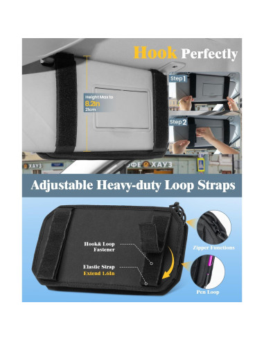 Organizador de Visera de Coche DEEPLITE Nylon 32.5x17.5cm