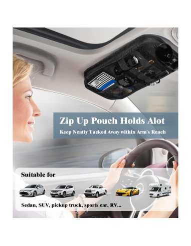 Organizador de Visera de Coche DEEPLITE Nylon 32.5x17.5cm