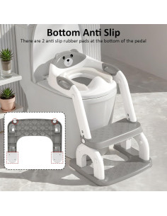 Asiento de Entrenamiento para Baño DEEKI 2 en 1 Gris 2