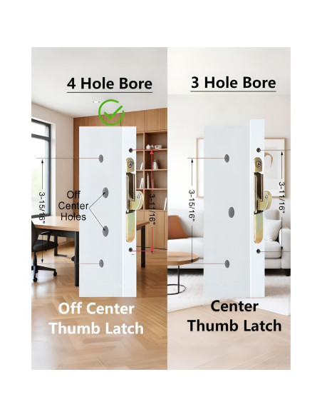 Juego de Manija de Puerta Corredera Ruigrit con Cerradura Offset