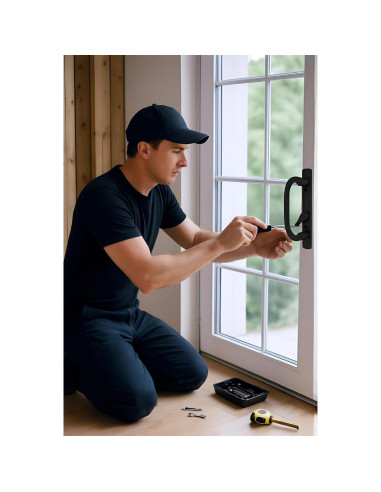 Juego de Manija de Puerta Corredera Ruigrit con Cerradura Offset