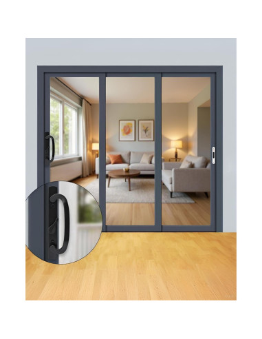 Juego de Manija de Puerta Corredera Ruigrit con Cerradura Offset