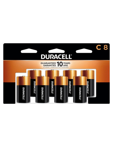 Baterías Alcalinas Duracell Coppertop C - Paquete de 8