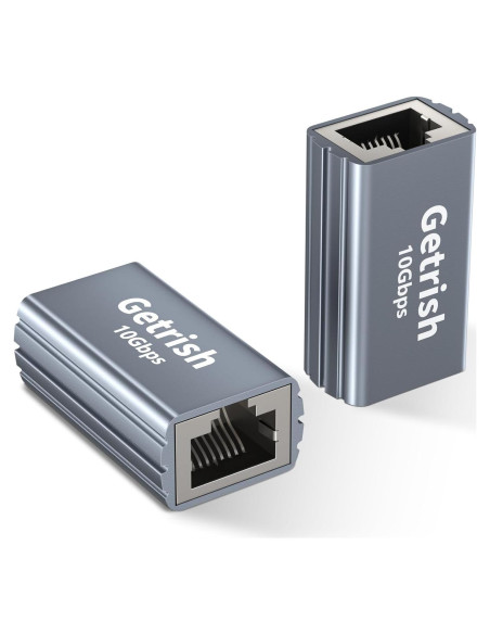 Acoplador Ethernet 10Gbps Getrish, Paquete de 2, RJ45 F/F