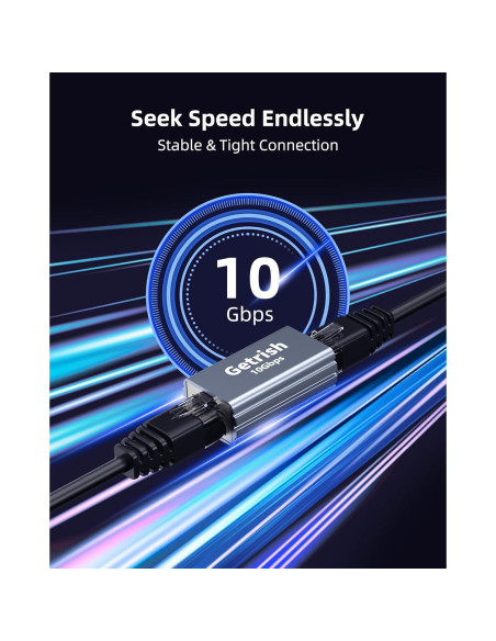 Acoplador Ethernet 10Gbps Getrish, Paquete de 2, RJ45 F/F