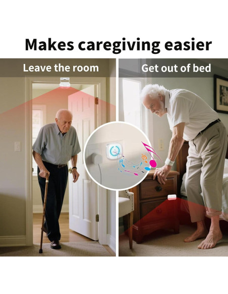 Alarma de Cama MERLRR con 2 Sensores de Movimiento y Receptor