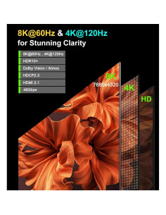 Conmutador HDMI 2.1 FlyroadUp 4 en 1 8K@60Hz 4K@120Hz 2