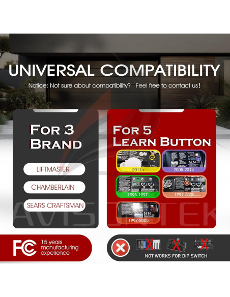 Control Remoto Universal LiftMaster 893MAX para Puerta Garaje