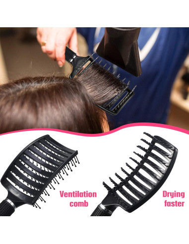 Cepillos Ventilados Patelai 4 Pcs para Cabello Rizado y Húmedo