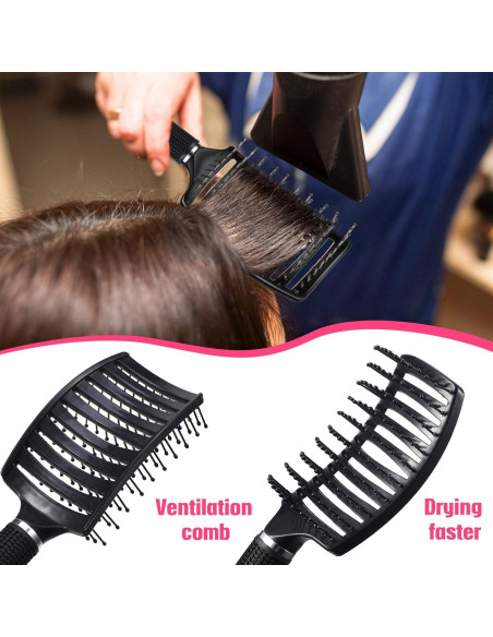 Cepillos Ventilados Patelai 4 Pcs para Cabello Rizado y Húmedo