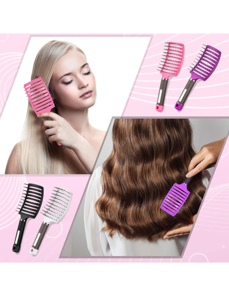 Cepillos Ventilados Patelai 4 Pcs para Cabello Rizado y Húmedo