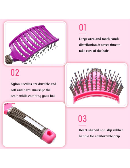 Cepillos Ventilados Patelai 4 Pcs para Cabello Rizado y Húmedo