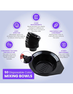 Tazones desechables para tinte de cabello Salon Supply Co - 50 unidades 2