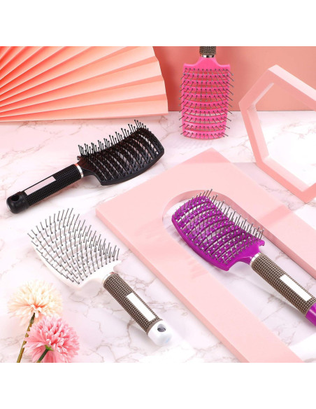 Cepillos Ventilados Patelai 4 Pcs para Cabello Rizado y Húmedo