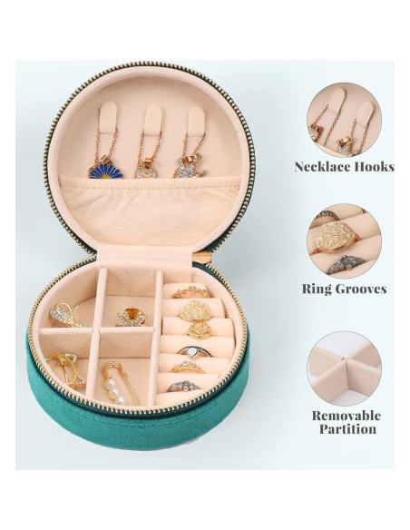 Caja de Joyería Dajasan Terciopelo Verde Esmeralda 10cm