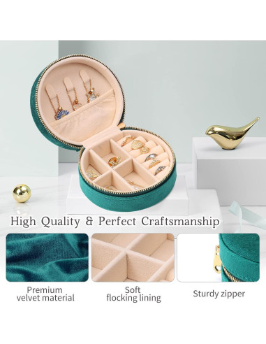 Caja de Joyería Dajasan Terciopelo Verde Esmeralda 10cm