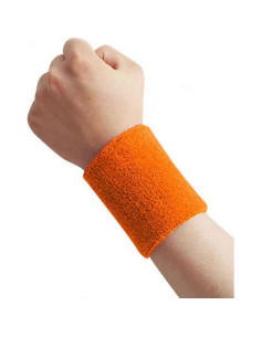 Muñequera Deportiva Nasogod Naranja 8cm x 8cm - 1 Par 2