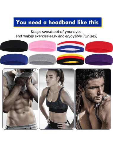 Cinta para la cabeza deportiva XTREND unisex absorbente 5.08 cm