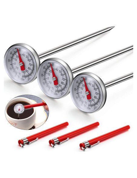 Termómetro de Comida Frienda 3 Pcs con Dial 2.5 cm y Fundas
