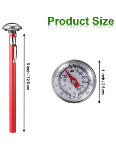 Termómetro de Comida Frienda 3 Pcs con Dial 2.5 cm y Fundas 2