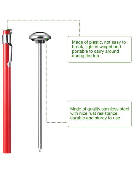 Termómetro de Comida Frienda 3 Pcs con Dial 2.5 cm y Fundas