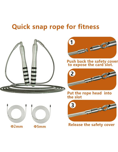 Cuerda de Salto Rápida MOGOLD con Pesas Ajustable 2.99-3.05m