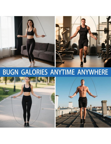Cuerda de Salto Rápida MOGOLD con Pesas Ajustable 2.99-3.05m