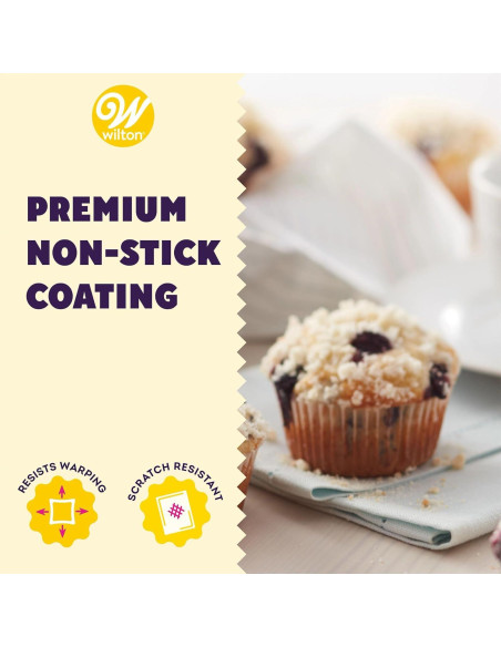 Molde para Muffins Wilton Antiadherente 12 Tazas 26.7x38.1 cm