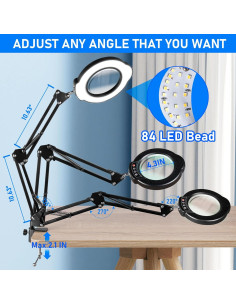 Lupa de Aumento 10X Jaenmsa con Luz LED y Soporte Ajustable 2