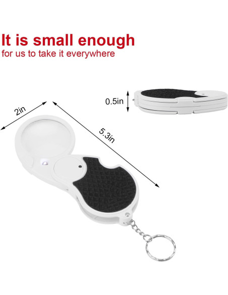 Lupas Plegables con Luz LED Rongon 5X - Paquete de 4