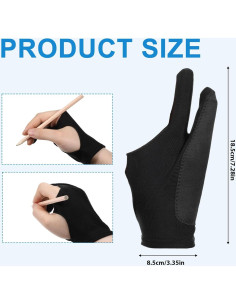 Guantes de Dibujo Digital Aysatogc 2 Paquetes Talla M Negro 2