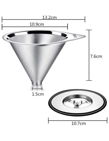 Goteador de Café LHS Acero Inoxidable 1-2 Tazas Reutilizable