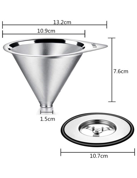 Goteador de Café LHS Acero Inoxidable 1-2 Tazas Reutilizable