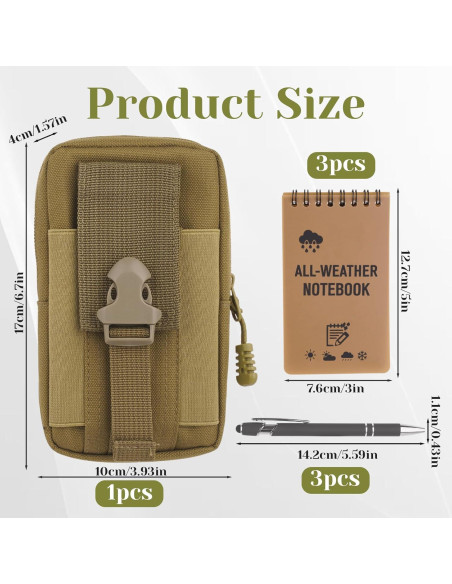 Cuaderno Impermeable Keggaen 7 Piezas con Mochila Marrón