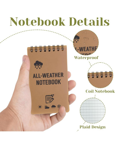 Cuaderno Impermeable Keggaen 7 Piezas con Mochila Marrón