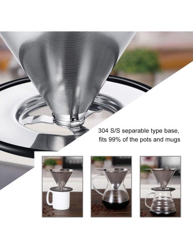 Goteador de Café LHS Acero Inoxidable 1-2 Tazas Reutilizable