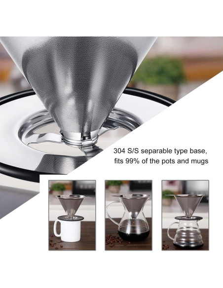 Goteador de Café LHS Acero Inoxidable 1-2 Tazas Reutilizable