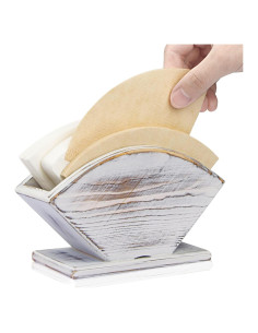 Soporte para filtros de café ANBOXIT de pino blanco 12.8x7.2 cm