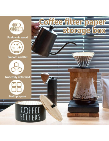 Soporte para Filtros de Café FALESOUL de Madera Rústica