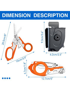 Tijeras de Trauma Gymsire 6 en 1 Acero Inoxidable Naranja 2