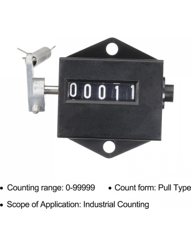 Contador Manual uxcell de 5 Dígitos para Maquinaria