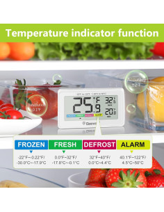 Termómetro Digital Geevon para Refrigerador IP65 Pantalla LCD 2